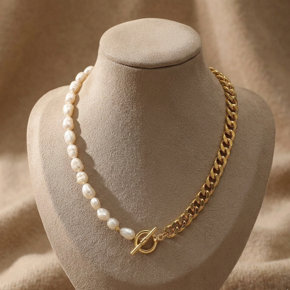 Gold Pearl Necklace