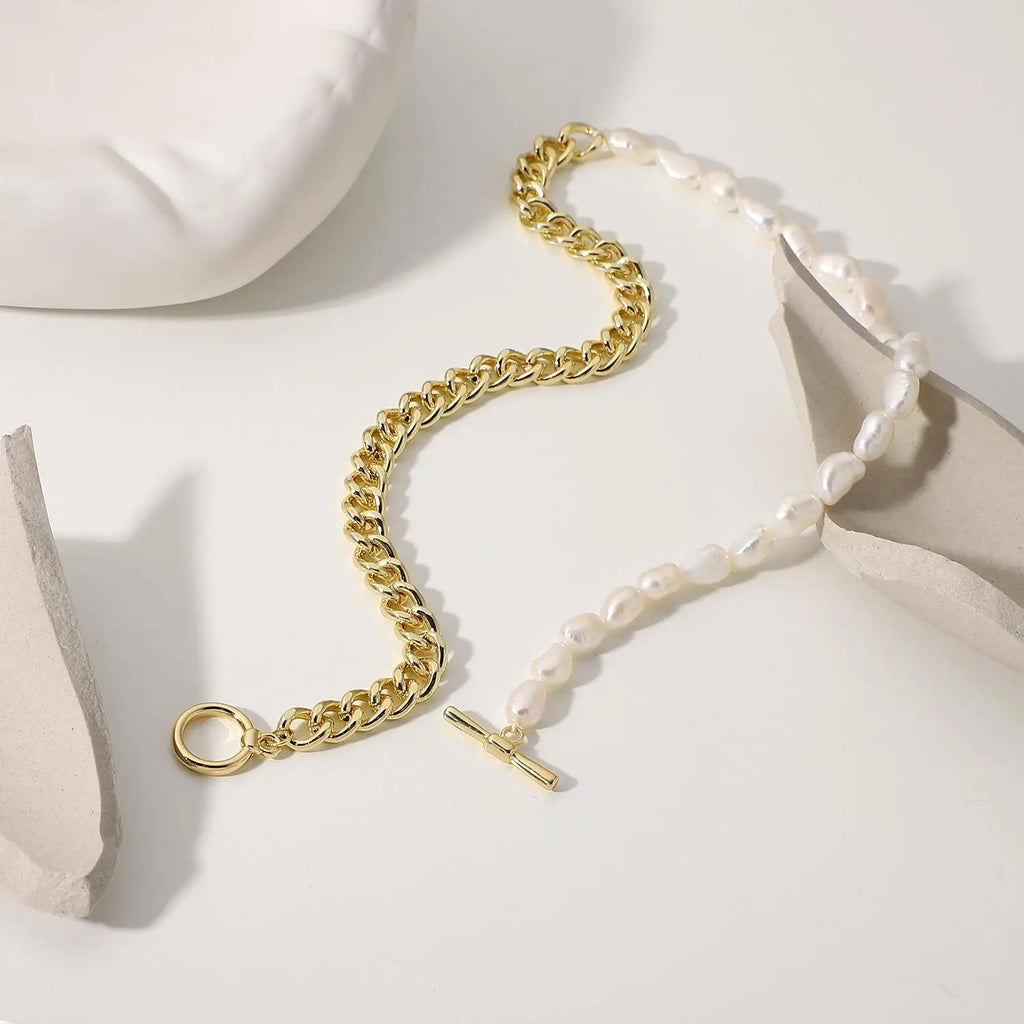 Gold Pearl Necklace